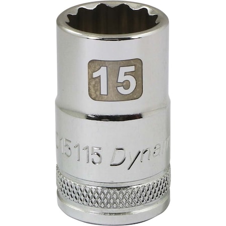 Dynamic 1/2" Drive, 15mm Metric Socket, 12 Points D015115